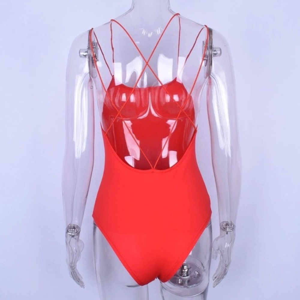 LAST M❤️Sexy straps criss cross open back bodysuit - Picture 4 of 6